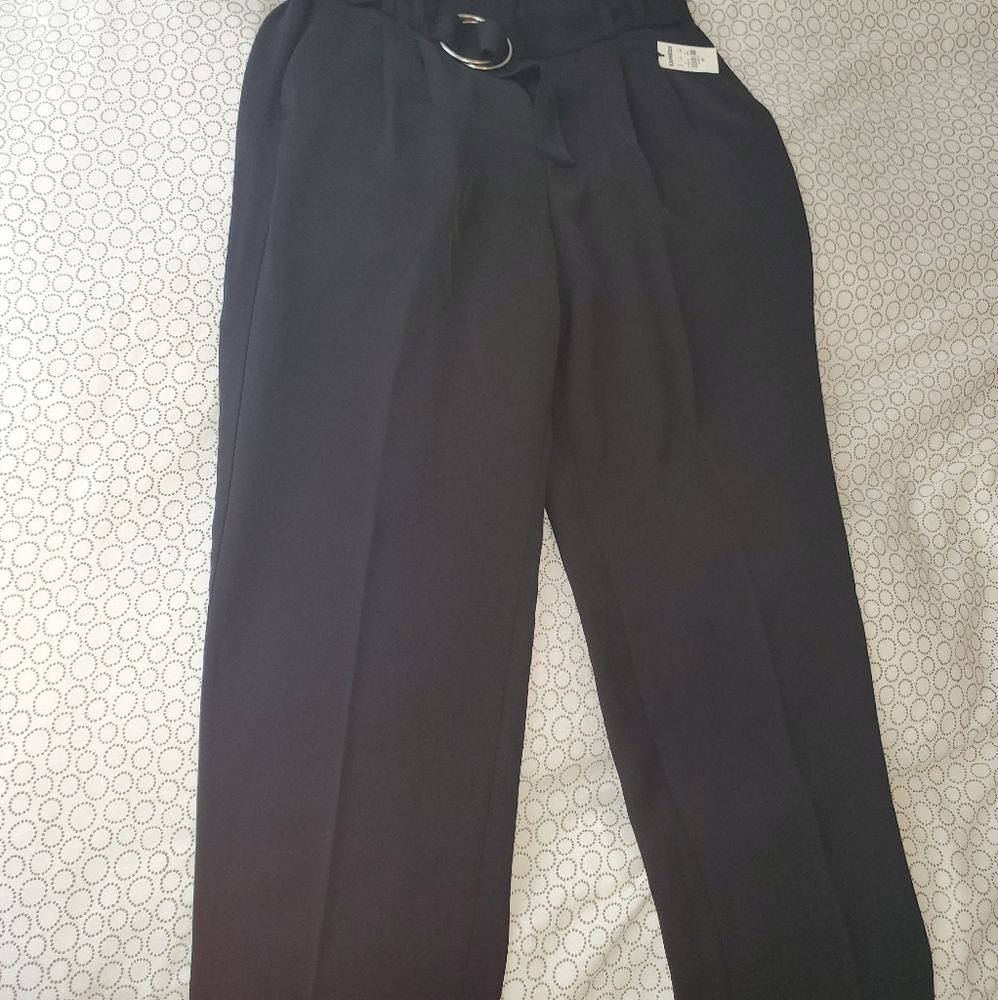 Express high waisted o-ring paperbag ankle pant